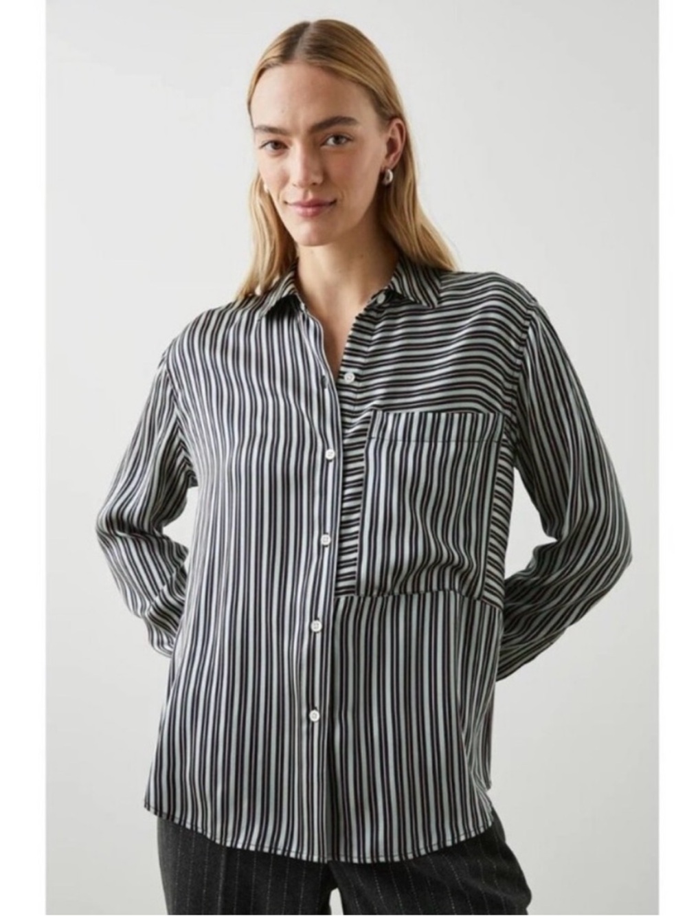 Rails Spencer Shirt in Aspen Stripe 100% silk